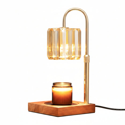 Flameless candle lamp with aroma candle  on a white background