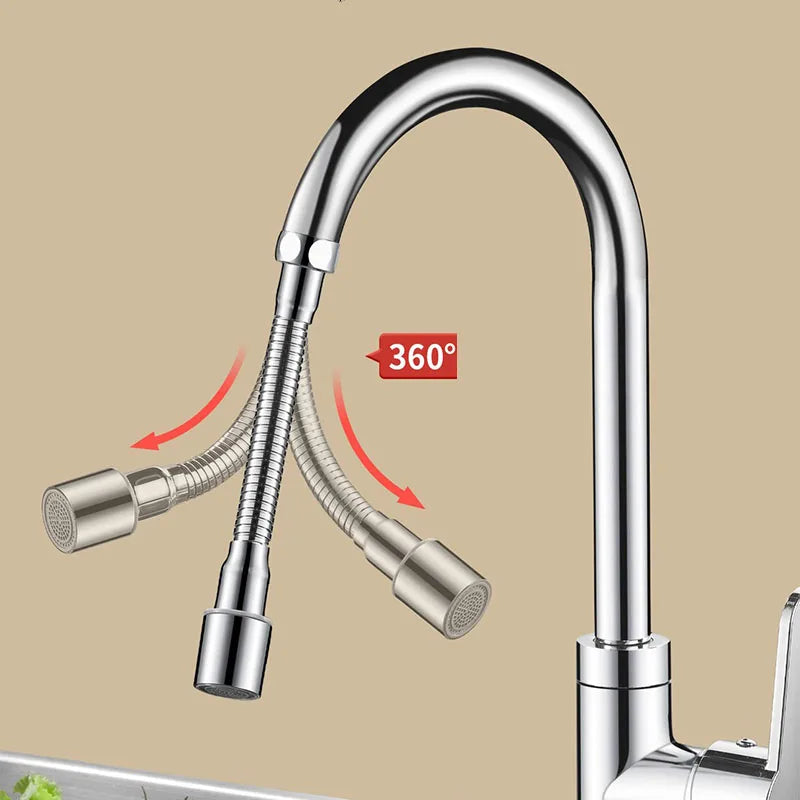 1080° Rotating Faucet Sprayer Head – Stainless Steel Universal Tap Extender with 2 Water Modes
