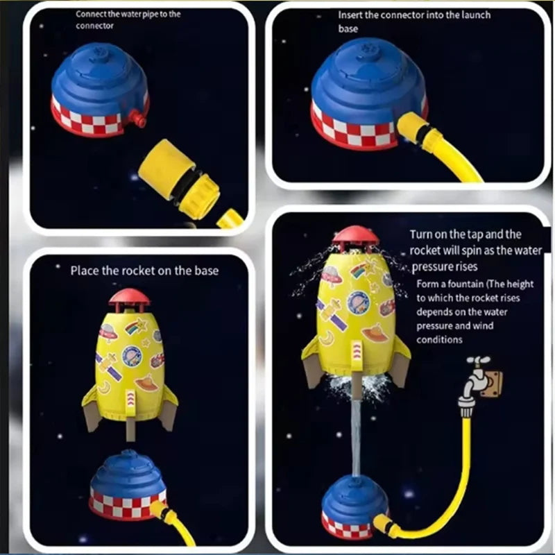 Kids Flying Rocket Sprinkler Water Toy – Outdoor Garden Splash Rocket for Summer Water Play