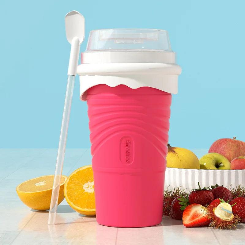 Instant Slushy Maker Cup | Quick Freeze Smoothie & Milkshake Cup with Spoon