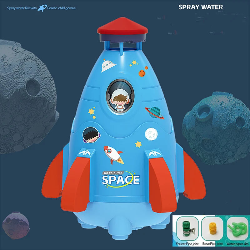 Kids Flying Rocket Sprinkler Water Toy – Outdoor Garden Splash Rocket for Summer Water Play