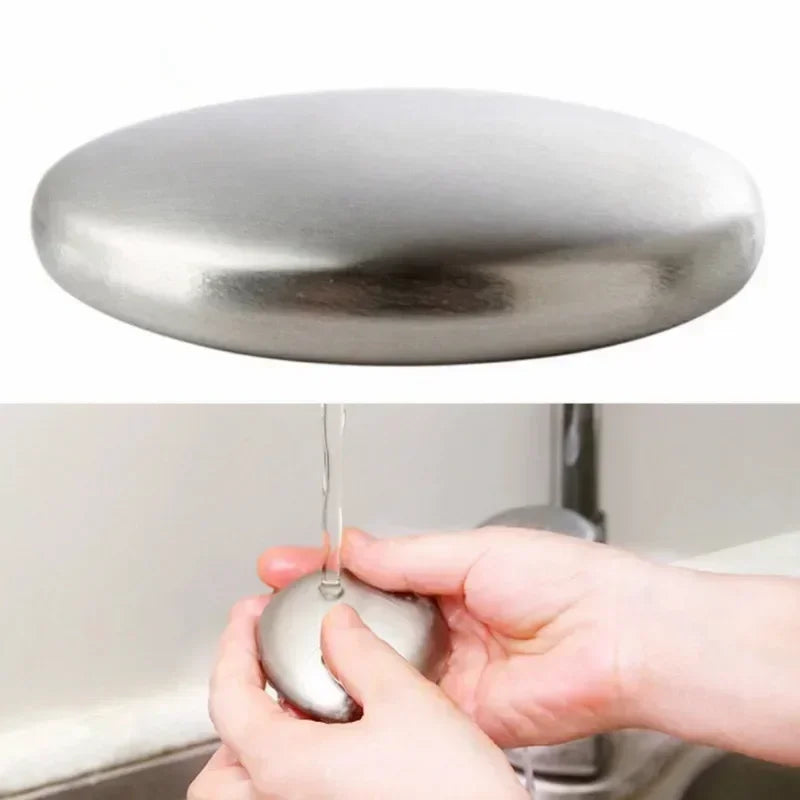 Stainless Steel Odour Remover Soap Bar | Removes Garlic & Fish Smells | 2 Pack