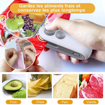 USB Rechargeable Mini Bag Sealer | 2-in-1 Heat Sealer & Bag Cutter