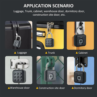 Smart Fingerprint Padlock | Bluetooth Biometric Waterproof Security Lock