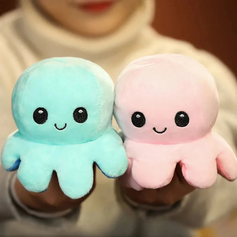Reversible Mood Octopus Plush Toy | Flip Colour Changing Soft Cushion