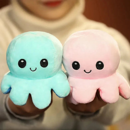 Reversible Mood Octopus Plush Toy | Flip Colour Changing Soft Cushion