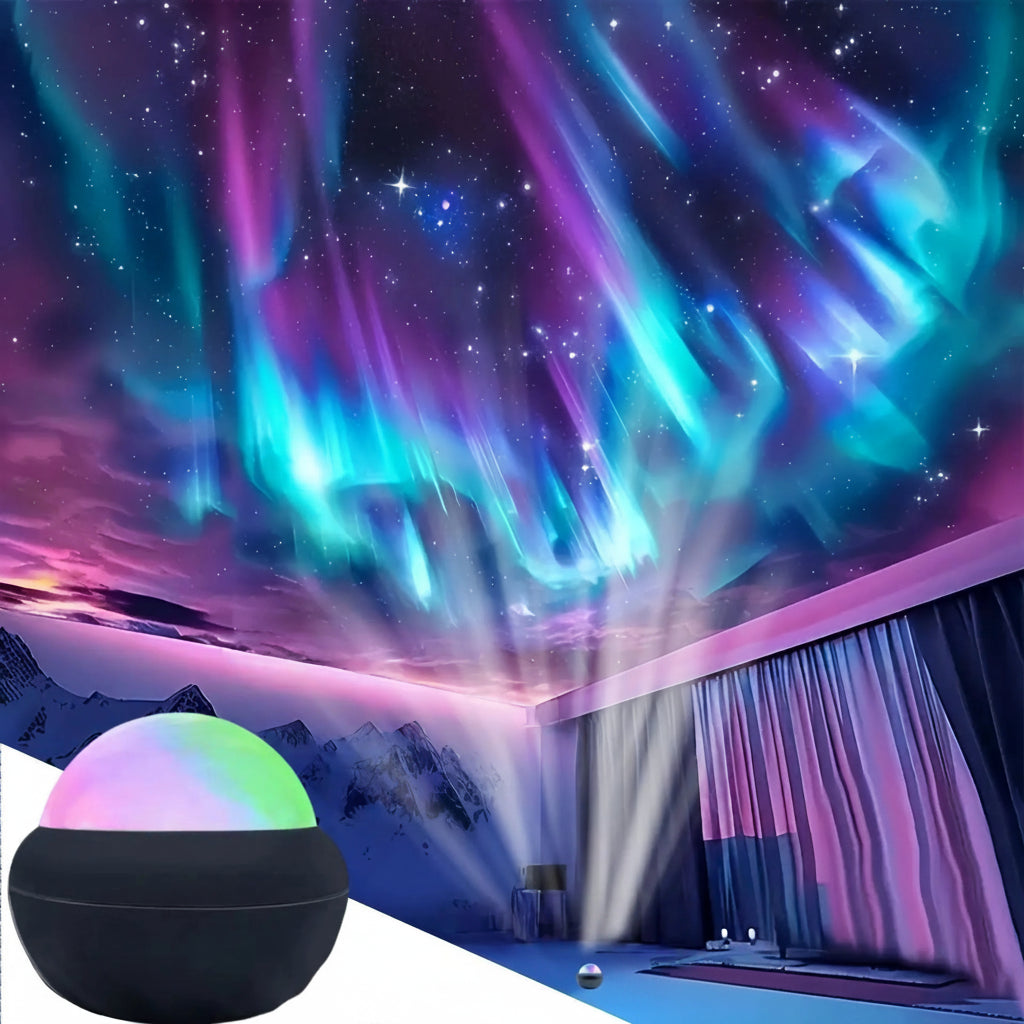 Aurora Galaxy projector in a room 