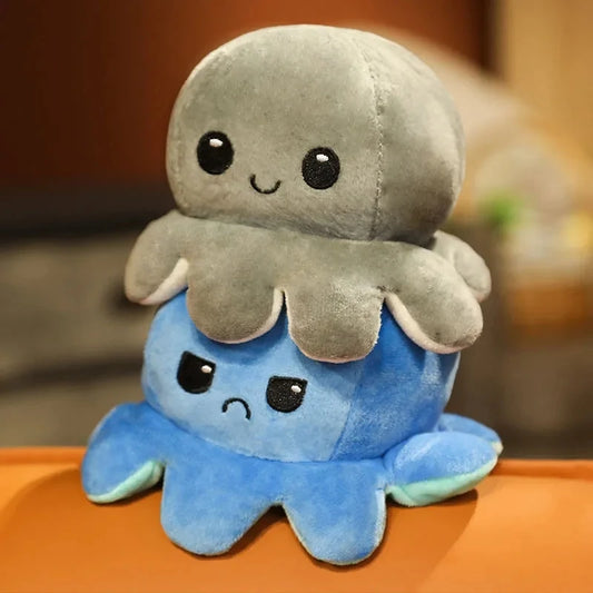 Reversible Mood Octopus Plush Toy | Flip Colour Changing Soft Cushion