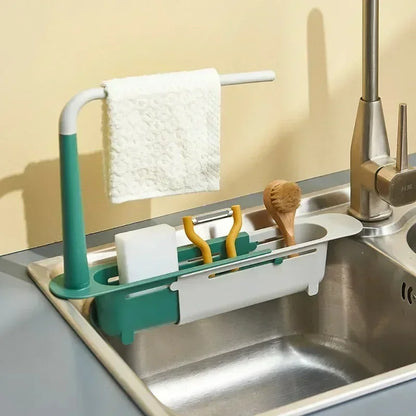 Kitchen Sink Drain Basket | Corner Strainer & Sponge Holder