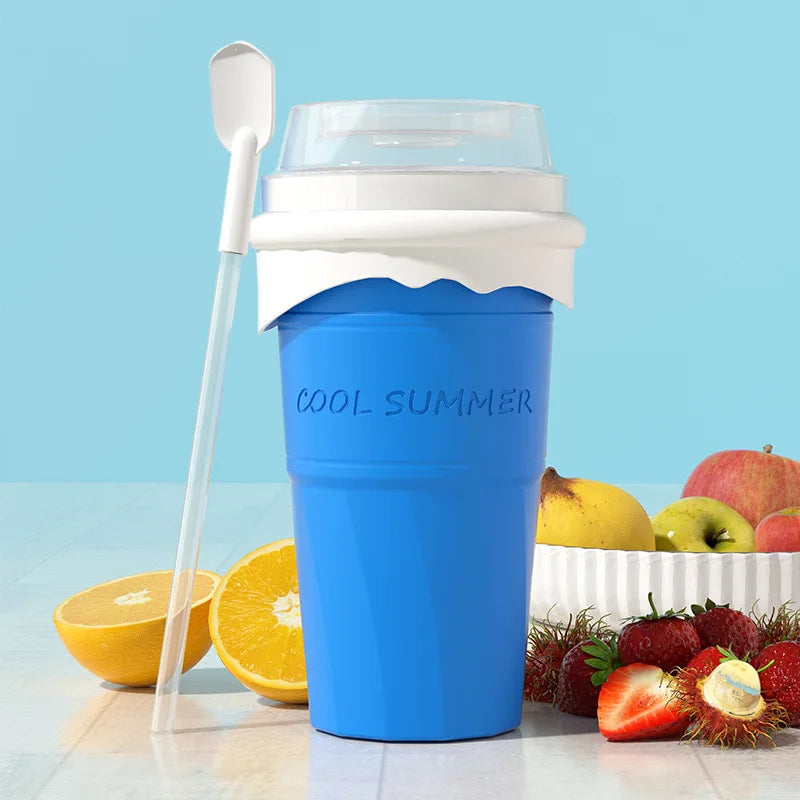 Instant Slushy Maker Cup | Quick Freeze Smoothie & Milkshake Cup with Spoon