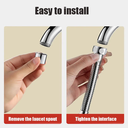 1080° Rotating Faucet Sprayer Head – Stainless Steel Universal Tap Extender with 2 Water Modes