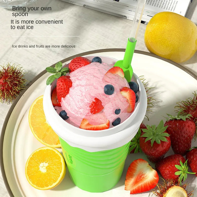 Instant Slushy Maker Cup | Quick Freeze Smoothie & Milkshake Cup with Spoon
