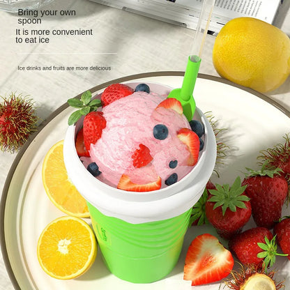 Instant Slushy Maker Cup | Quick Freeze Smoothie & Milkshake Cup with Spoon