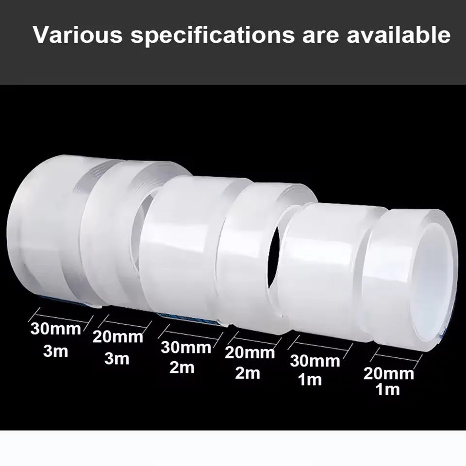 Reusable Nano Double-Sided Adhesive Tape – Transparent Waterproof Traceless Mounting Tape for Woodworking, Home & Office
