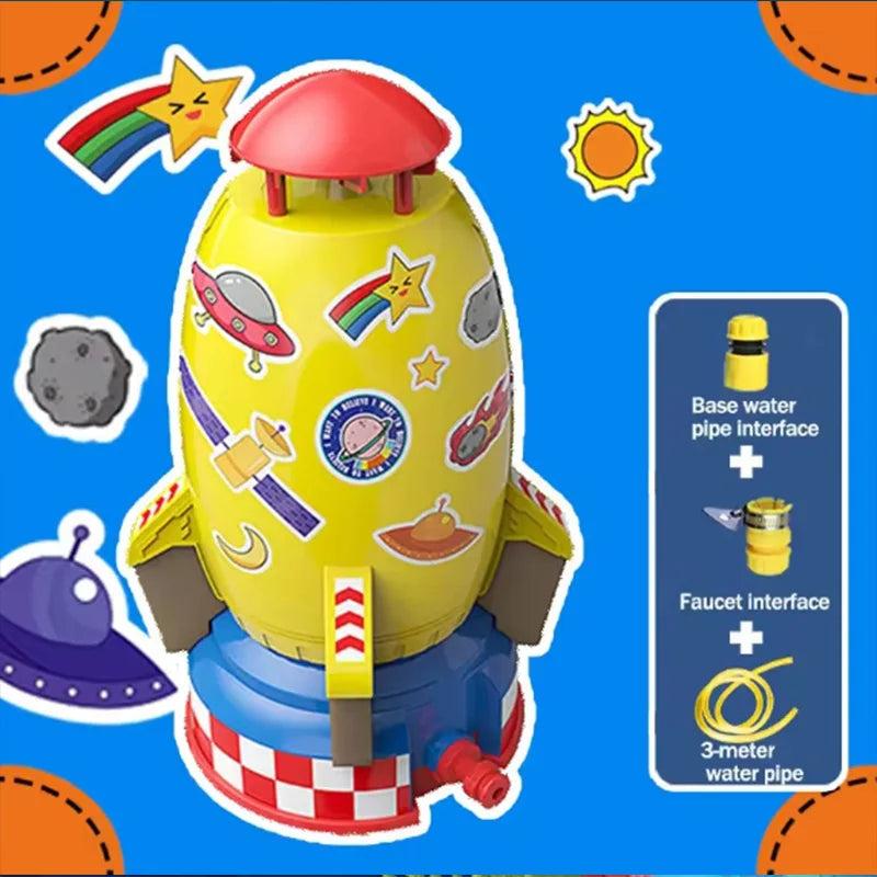 Kids Flying Rocket Sprinkler Water Toy – Outdoor Garden Splash Rocket for Summer Water Play