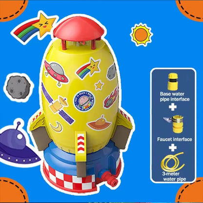 Kids Flying Rocket Sprinkler Water Toy – Outdoor Garden Splash Rocket for Summer Water Play