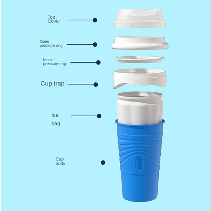 Instant Slushy Maker Cup | Quick Freeze Smoothie & Milkshake Cup with Spoon