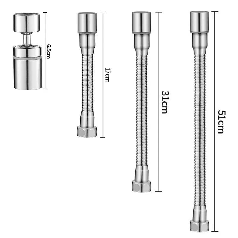 1080° Rotating Faucet Sprayer Head – Stainless Steel Universal Tap Extender with 2 Water Modes