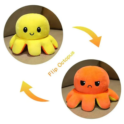 Reversible Mood Octopus Plush Toy | Flip Colour Changing Soft Cushion