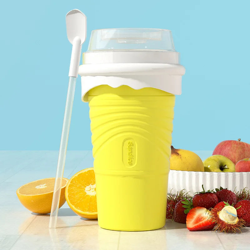 Instant Slushy Maker Cup | Quick Freeze Smoothie & Milkshake Cup with Spoon