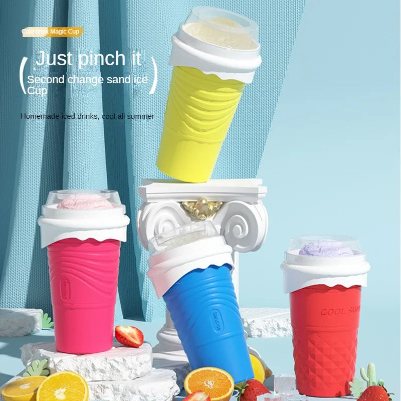 Instant Slushy Maker Cup | Quick Freeze Smoothie & Milkshake Cup with Spoon