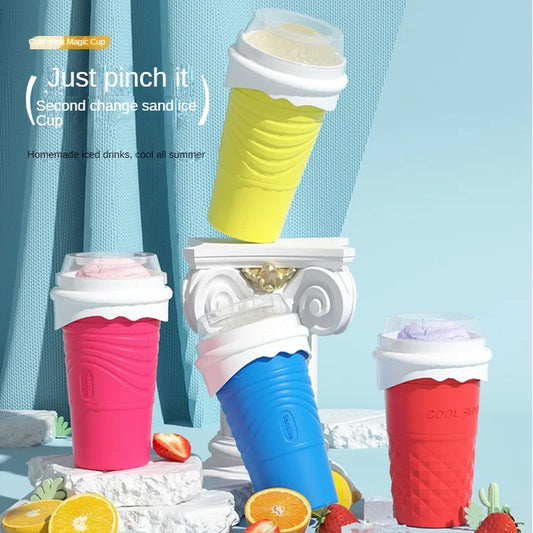 Instant Slushy Maker Cup | Quick Freeze Smoothie & Milkshake Cup with Spoon