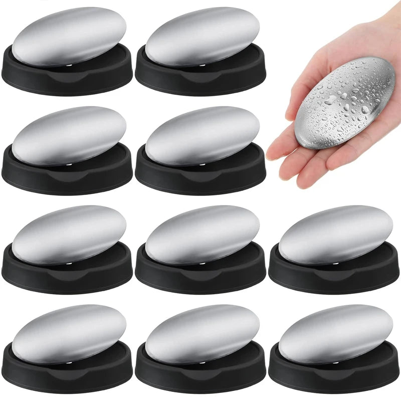 Stainless Steel Odour Remover Soap Bar | Removes Garlic & Fish Smells | 2 Pack