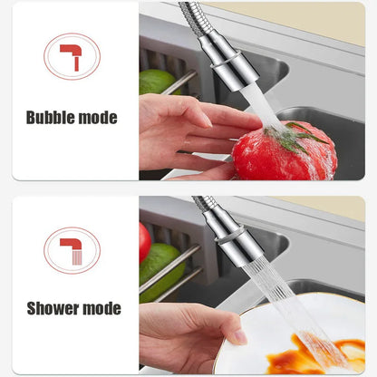 1080° Rotating Faucet Sprayer Head – Stainless Steel Universal Tap Extender with 2 Water Modes