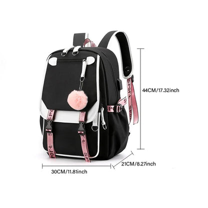 Capybara Backpack for Women & Teens | Large Capacity USB Charging School Bag