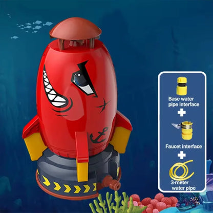 Kids Flying Rocket Sprinkler Water Toy – Outdoor Garden Splash Rocket for Summer Water Play