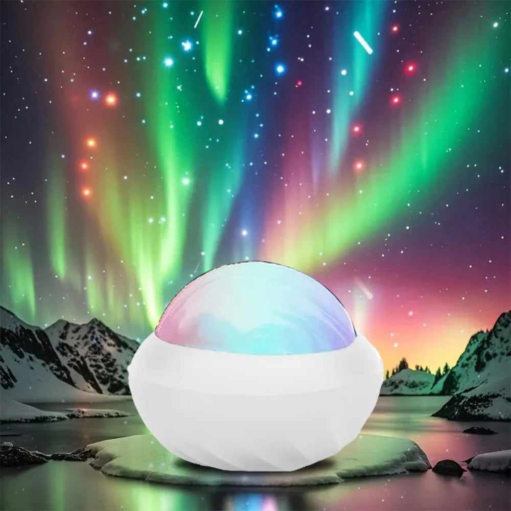 Aurora projector ,with an image of the aurora outside.