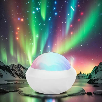 Aurora projector ,with an image of the aurora outside.